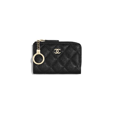 chanel zip key holder|chanel classic key holder wallet.